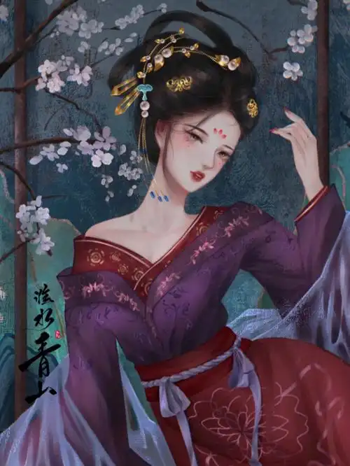 中国古代四大妖姬妺喜古风插画