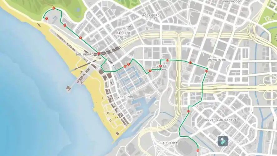 gtaol 10路下行花园银行体育场公交场站——太平洋峭壁枢纽站