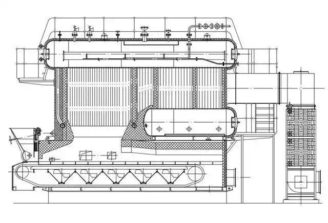 在进行分析之前,我们先了解一下链条锅炉的内部构造与wns锅炉的内部