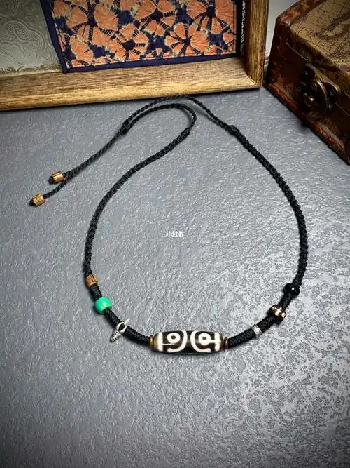 一蚊原创三眼天珠搭配绿松石项链真好看