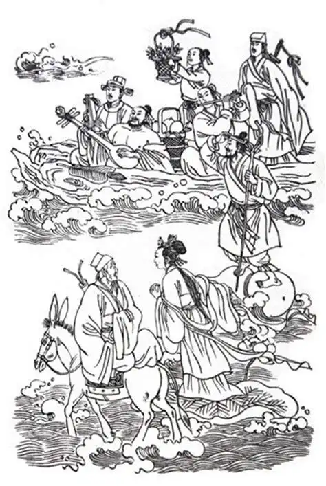 八仙过海人物简笔画