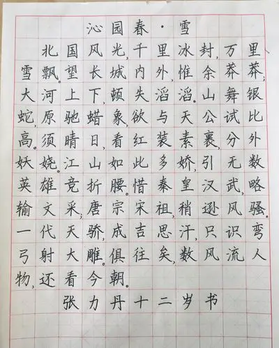雅逸书法学生练字展示