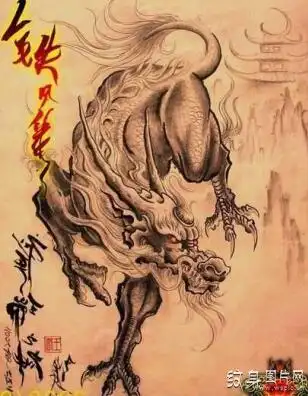 傅海林麒麟纹身手稿欣赏经典霸气麒麟纹身图案2