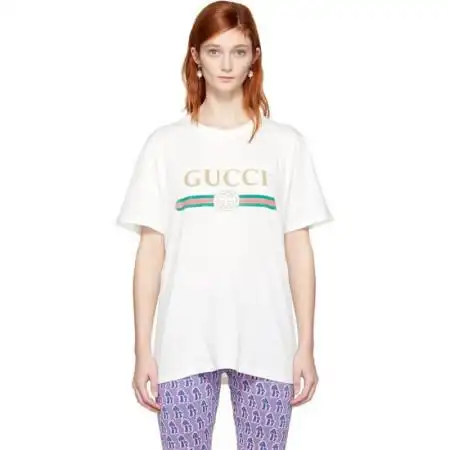 古驰(gucci)女士短袖t恤 纯棉 刺绣 印花 71216se1044