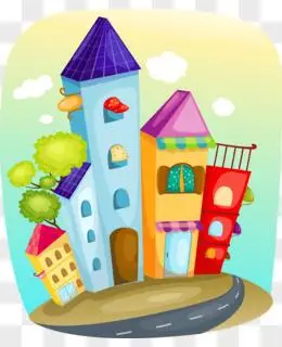 可爱卡通房子元素