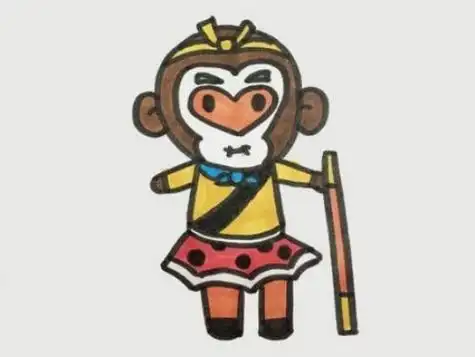 彩色孙悟空简笔画绘画教学,图片,简笔画-学笔画