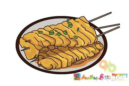 串串卡通简笔画美味的烤串简笔画烤肉串简笔画卡通食物简笔画烧烤串串