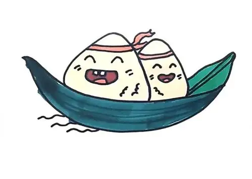 端午节卡通粽子简笔画彩色图片_带颜色的卡通粽子怎么画