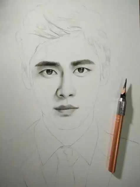 明星简笔画李易峰素描
