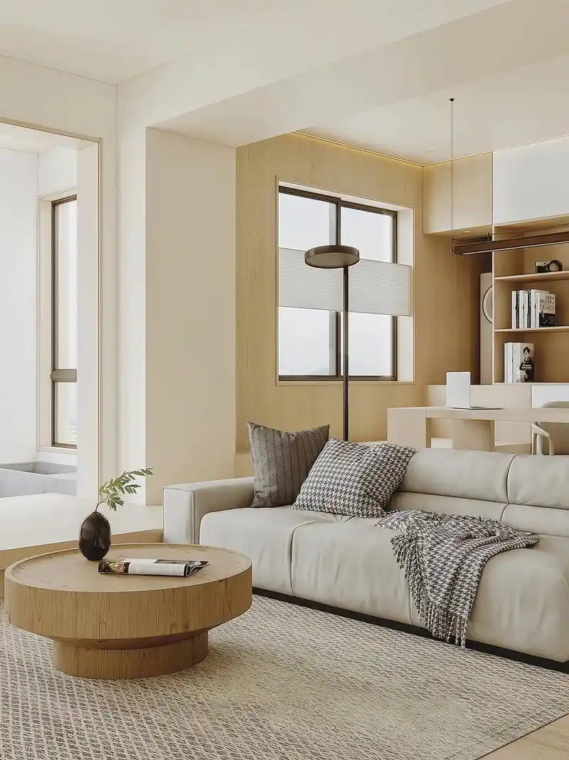 日式原木风装修效果图,原木中的极简生活.94 这个装修效果图 - 抖音