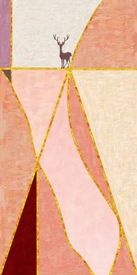 现代轻奢莫兰迪色唯美羽毛简约背景墙莫兰迪色c4d55吾折天狂欢电商