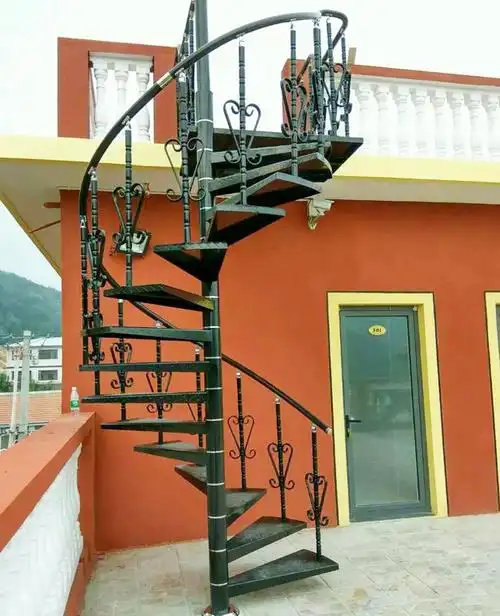 室外楼梯直梯阳台楼梯防滑板铁踏步阁楼楼梯旋转楼梯 直梯加厚款(包含