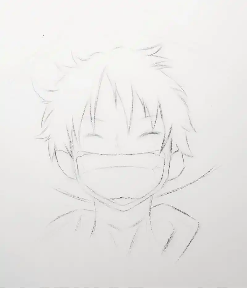 素描海贼王路飞,有多少喜欢看海贼王的?你最喜欢哪个角色?