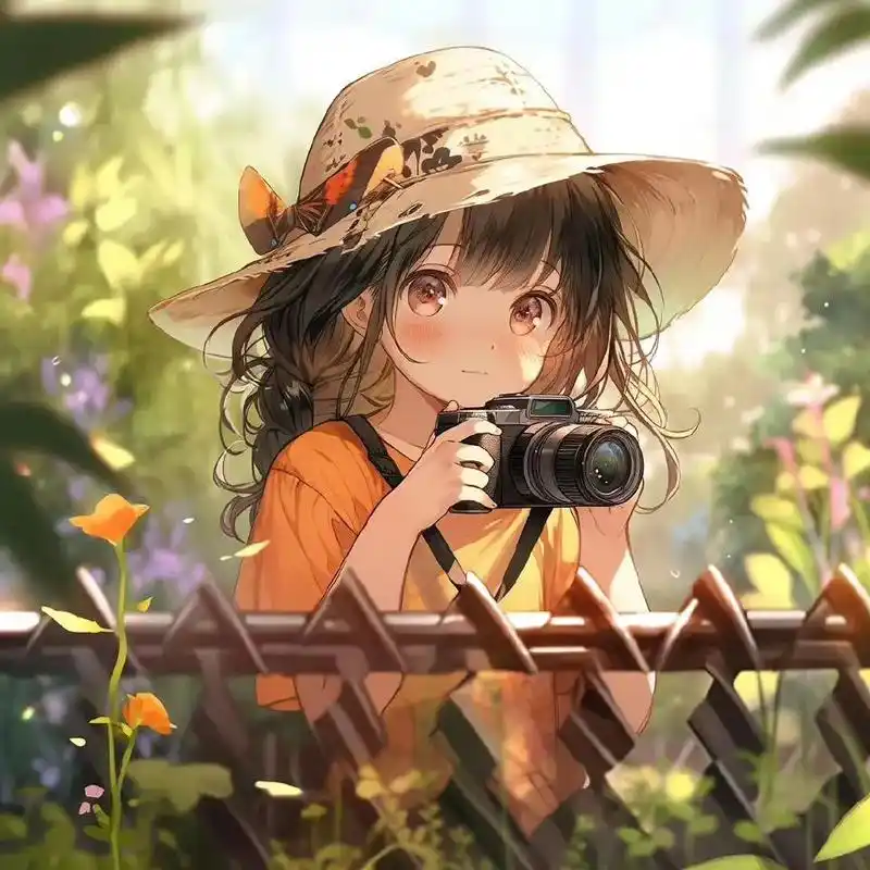 呆萌小摄影师可爱头像  好治愈! #漫画女孩 - 抖音