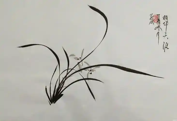 国画兰花小品《相伴天涯》