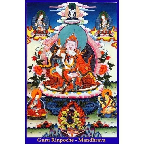 结缘西藏手绘唐卡画像密宗佛像莲花生大士双身像佛像挂画相纸塑封