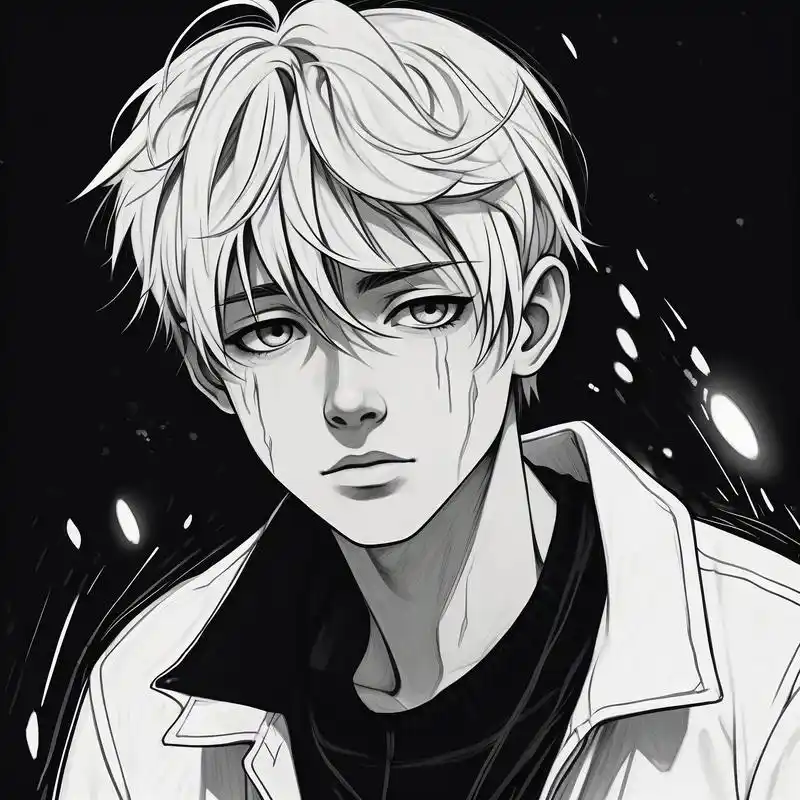 黑白伤感男生头像,丧系高冷92