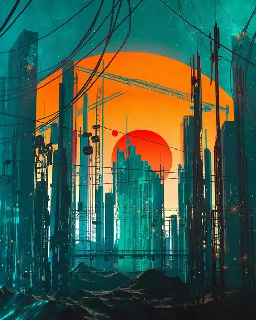 dangiuz赛博朋克风格插画作品 - 设计之家