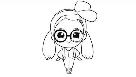 乌龟戴眼镜的小女孩简笔画女孩简笔画戴眼镜女孩免费下载高清png图片