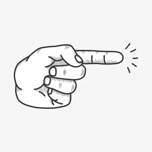 蓝色液体手指指向手势效果图