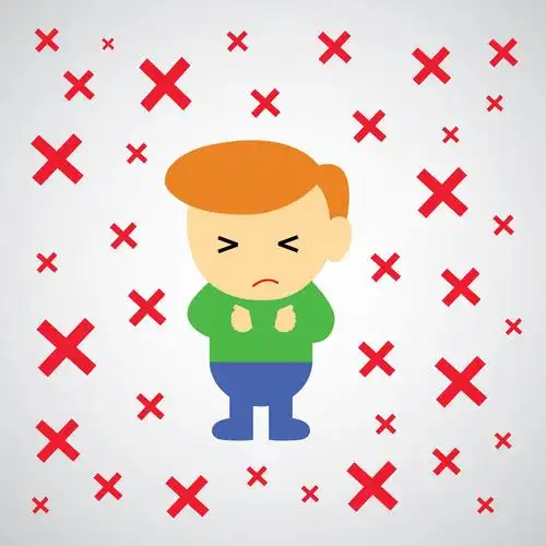 错误标记矢量卡通,用于错误标记向量卡通风格