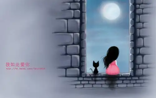 看月亮背影简笔画