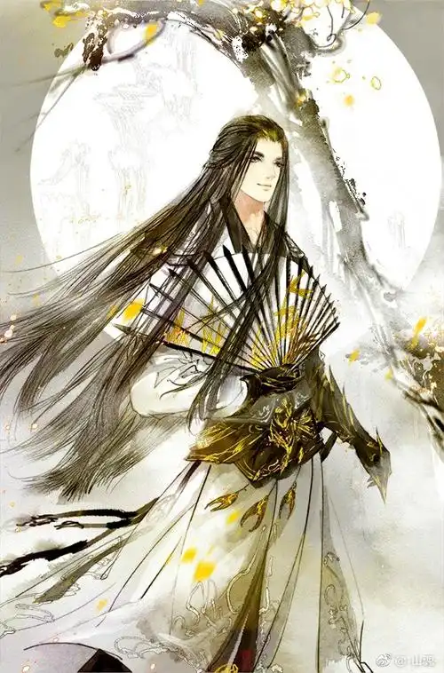 手绘古风白衣男子