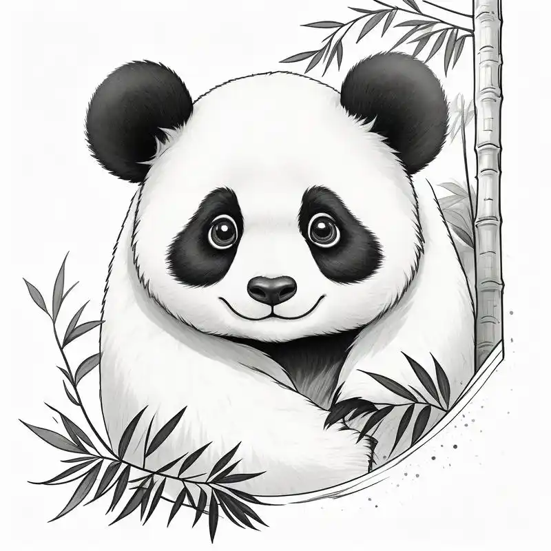 熊猫黑白素描头像,你喜欢吗?9496 哇塞!