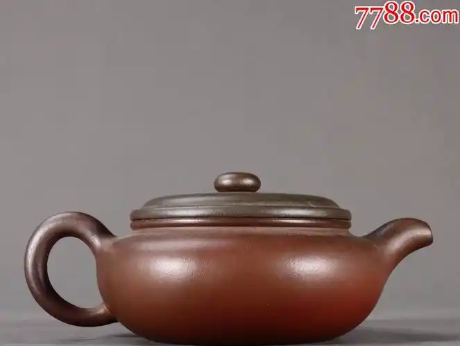 近现顾景舟代窑变扁腹紫砂壶