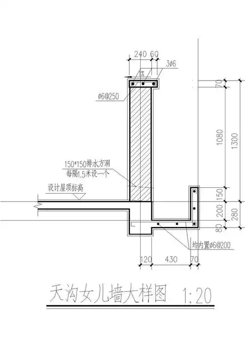 天沟女儿墙大样图