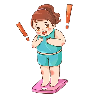 胖妹妹量体重惊讶了透明底免抠