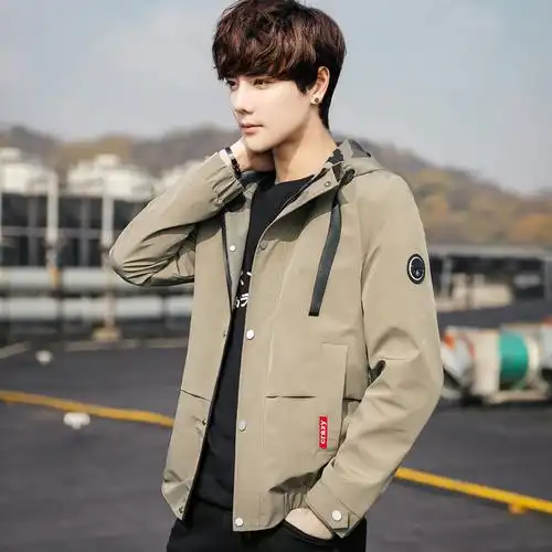 男士春装夹克2019主推春季潮流百搭休闲帅气拼色休闲夹克
