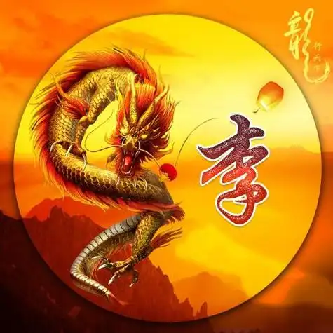 关于龙的姓氏头像特别亮的龙主题圆形边框龙行天下