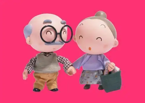 爷爷奶奶老夫妻卡通简笔画简笔画老头老太太卡通情侣 老人 年老 老年