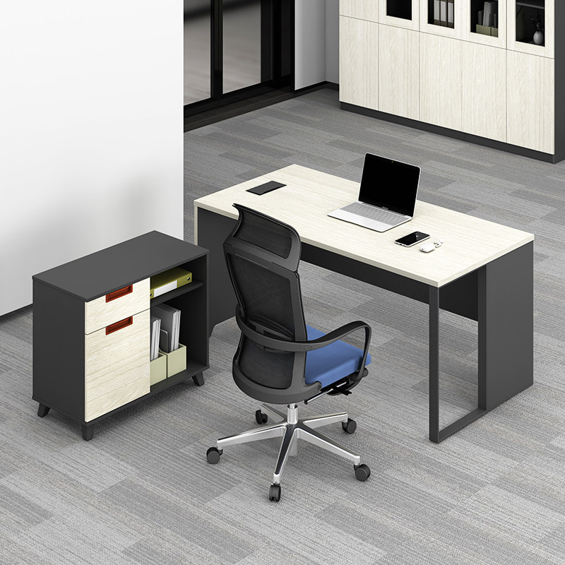 (今日5折)现代简约小型老板桌1.4米1.6m单人办公桌组合浅色主管电脑桌