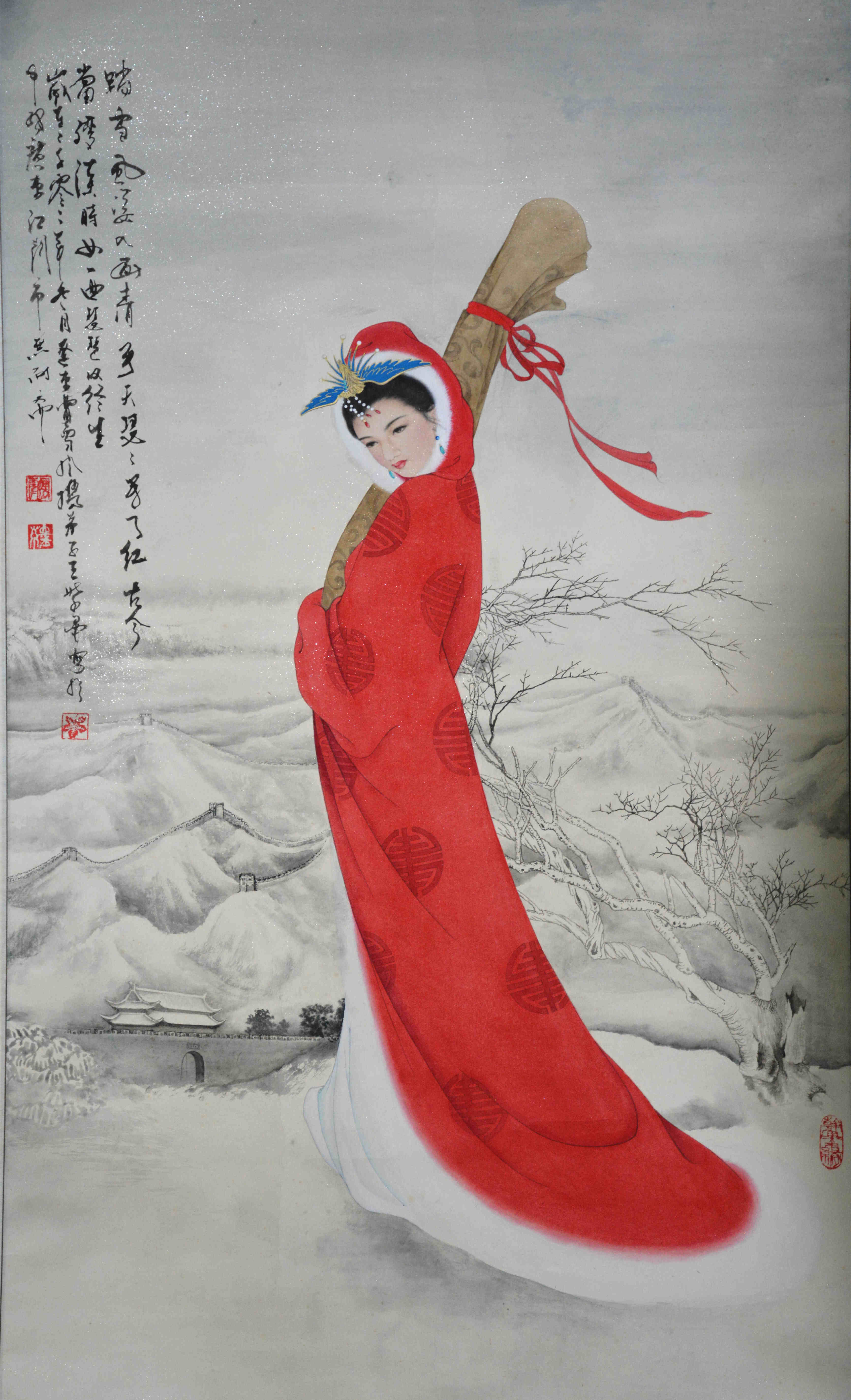 曹雪枫-曹雪枫 执扇仕女-大观雅集