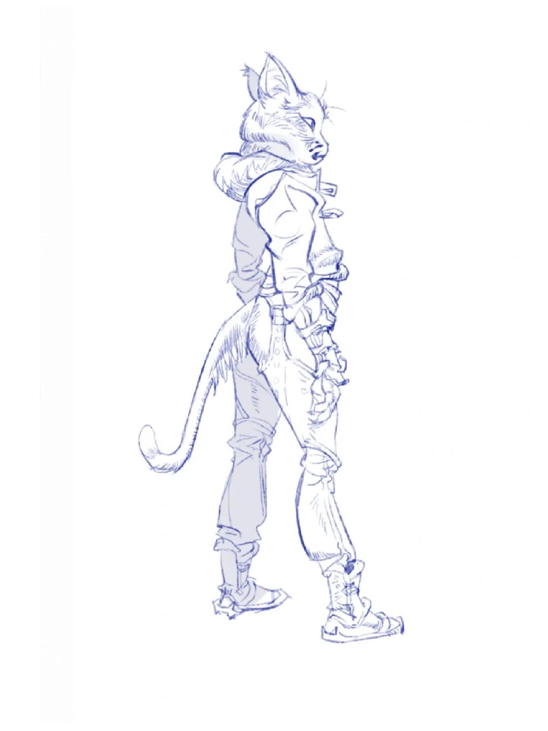 速写动物拟人#速写打卡  #万物拟人绘