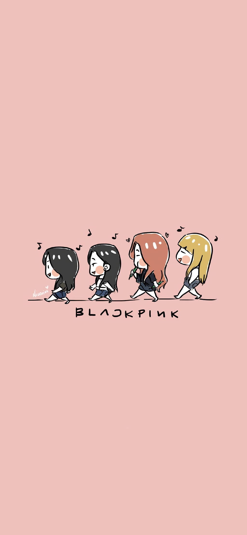 blackpink卡通可爱手绘手机壁纸
