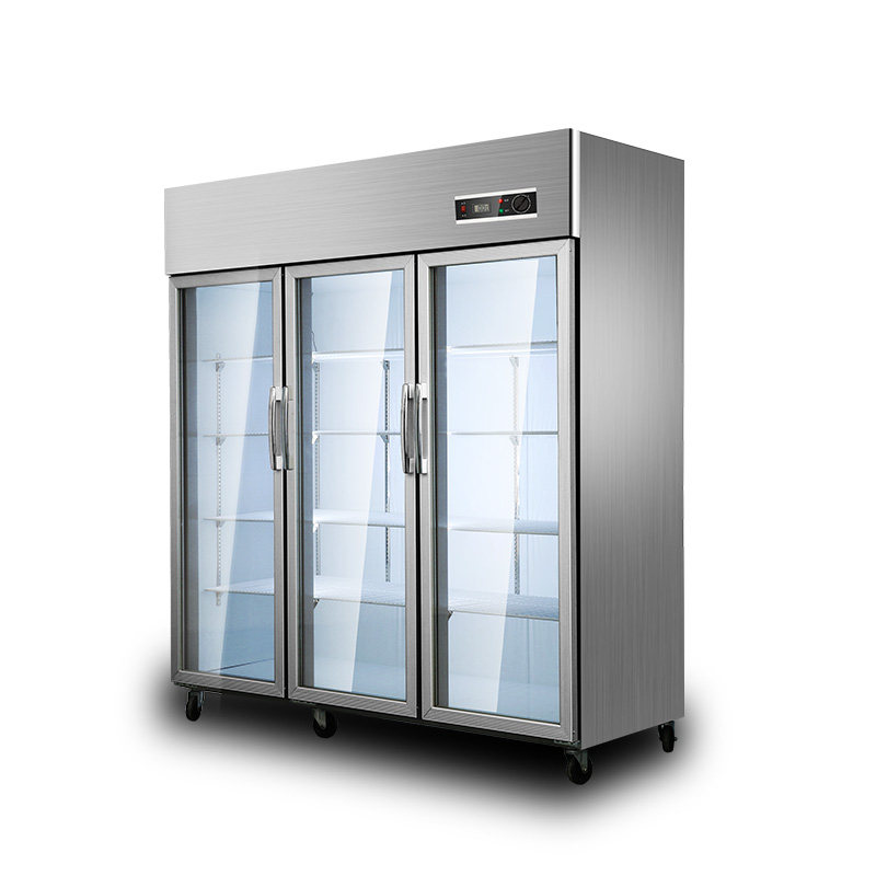 诺唯斯三开门冷藏展示柜商用冰箱蔬菜水果串串茶叶三门展示柜