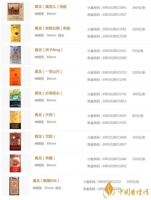 真龙系列价格 真龙系列     请烟友指点