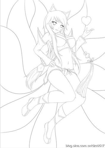 怎么画简笔画九尾狐 简笔画图片大全-普车都