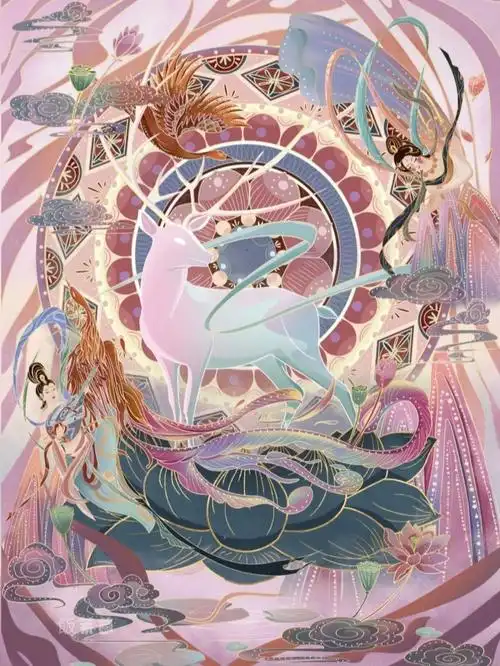 敦煌壁画国风插画