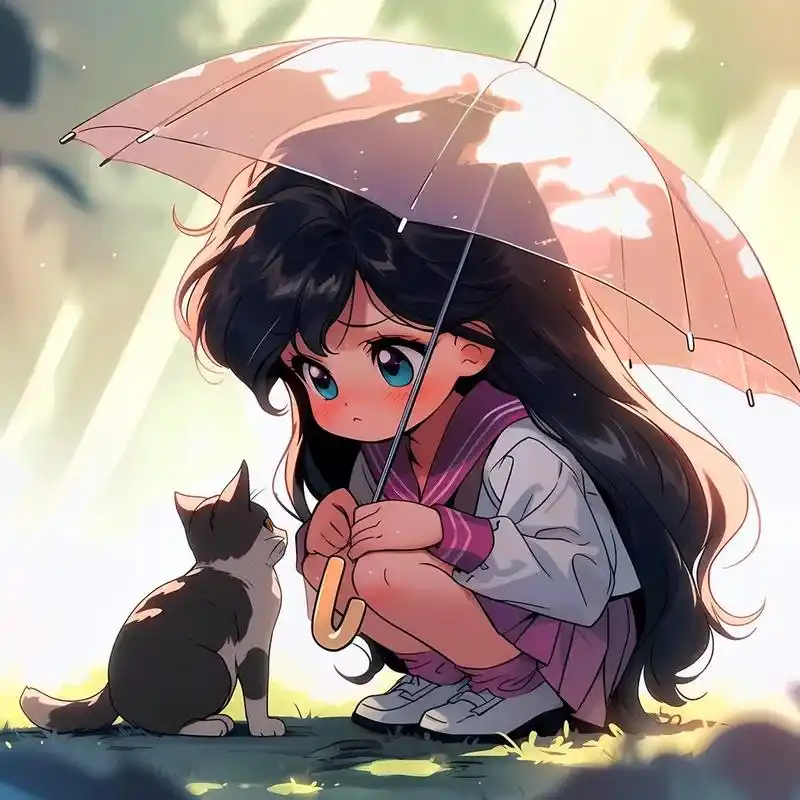 旧漫头像-撑伞女孩.#女生头像 #优质头像 #动漫女头 #旧 - 抖音