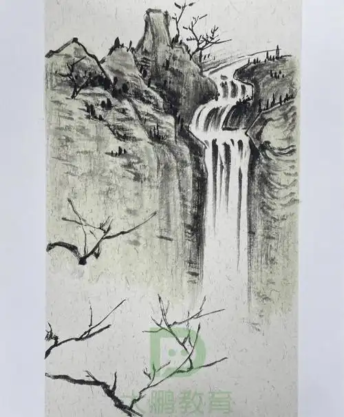 学习笔记国画山水画法瀑布的画法如何染色