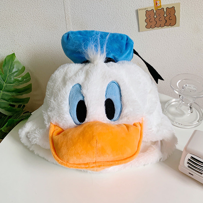 日系卡通搞怪卖萌唐老鸭帽子毛绒头套女网网红发饰