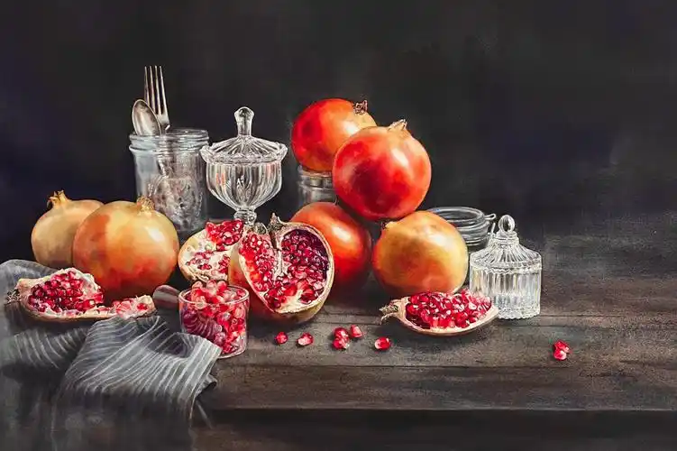 石榴系列56敬文水彩