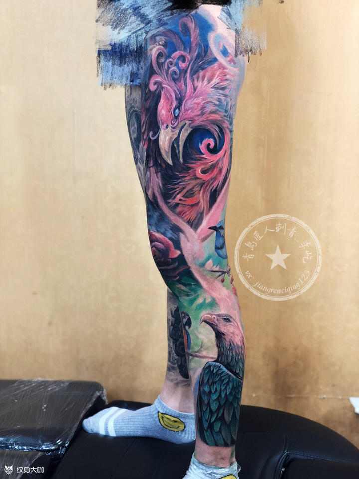 百鸟朝凤 凤凰_纹身图案手稿图片_李屹的纹身作品集