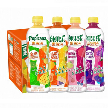 百事可乐纯果乐果缤纷450ml*6瓶15瓶果味饮料热带凤梨蓝莓石榴味口味