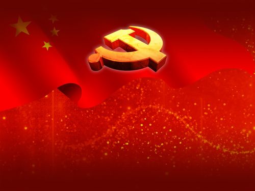 党徽背景的动态建党节幻灯片模板