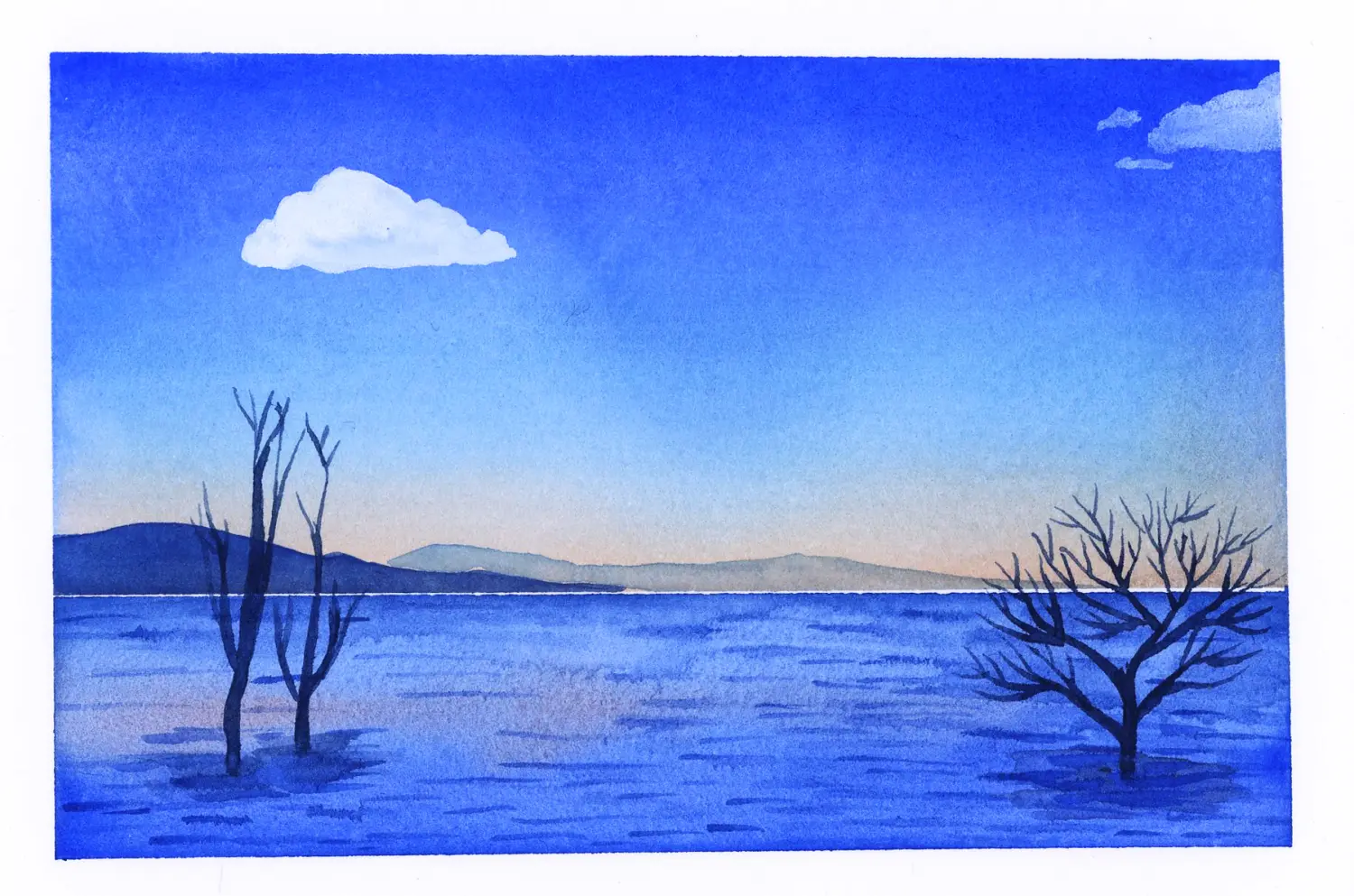 水彩风景一组水彩风景画临摹素材